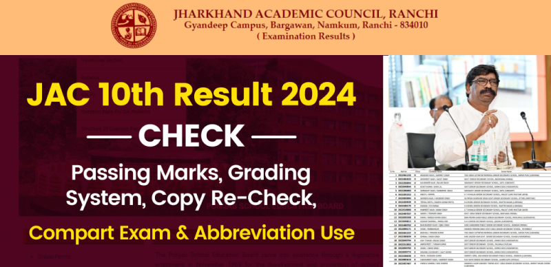 JAC 10th Result 2024 : जाने पासिंग मार्क्स, ग्रेडिंग सिस्टम, कॉपी री-चेक, कंपार्टमेंट परीक्षा और मार्कशीट में ये एब्रिविएशन यूज