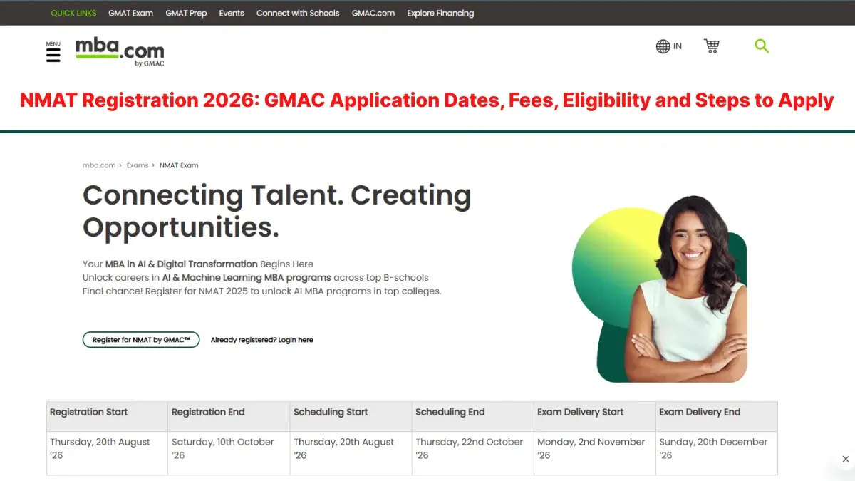 NMAT Registration 2026: GMAC Application Dates, Fees, Eligibility and Steps to Apply
