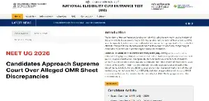 NEET UG 2026 Candidates Approach Supreme Court Over Alleged OMR Sheet Discrepancies
