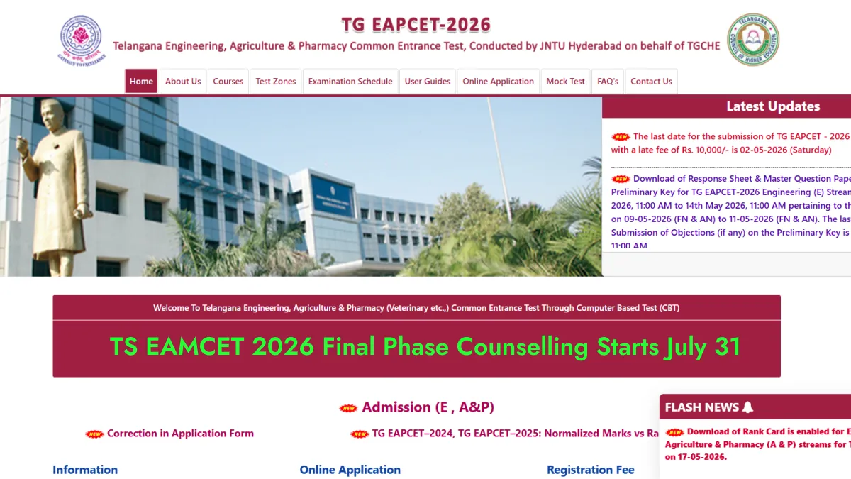 TS EAMCET 2026 Final Phase Counselling Begins July 31: Eligibility, Documents and Process