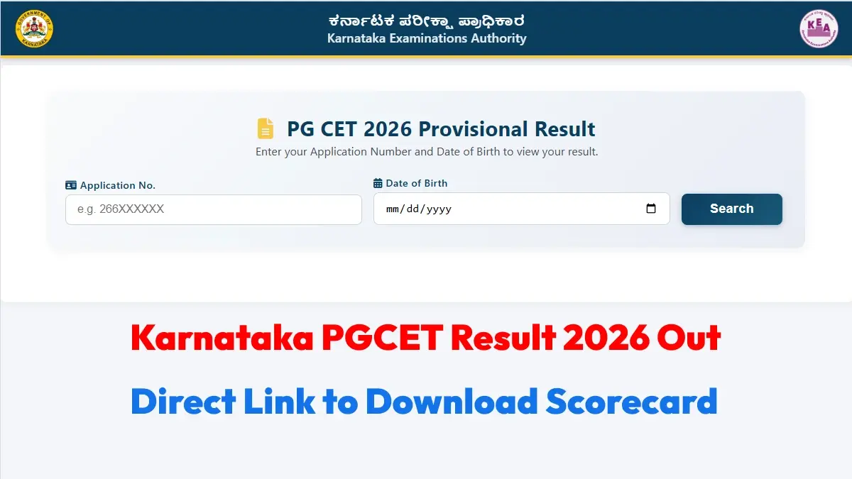 Karnataka PGCET Result 2026 Out: Direct Link to Download Scorecard