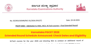 Karnataka PGCET 2026 Extended Round Schedule Announced: Check Dates and Eligibility