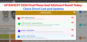 AP EAMCET 2026 Final Phase Seat Allotment Result Today: Check Direct Link and Updates