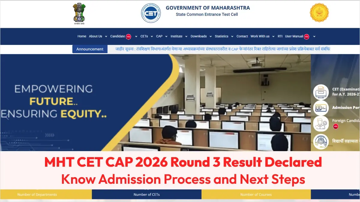 MHT CET CAP 2026 Round 3 Result Declared; Know Admission Process and Next Steps