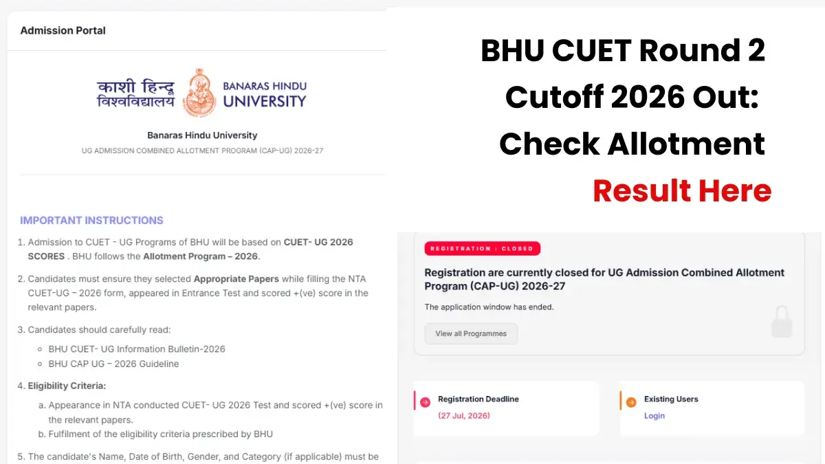 BHU CUET Round 2 Cutoff 2026 Out: Check Allotment Result Here