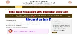 WBJEE Round 2 Counselling 2026 Registration Starts; Direct Link to Apply Here