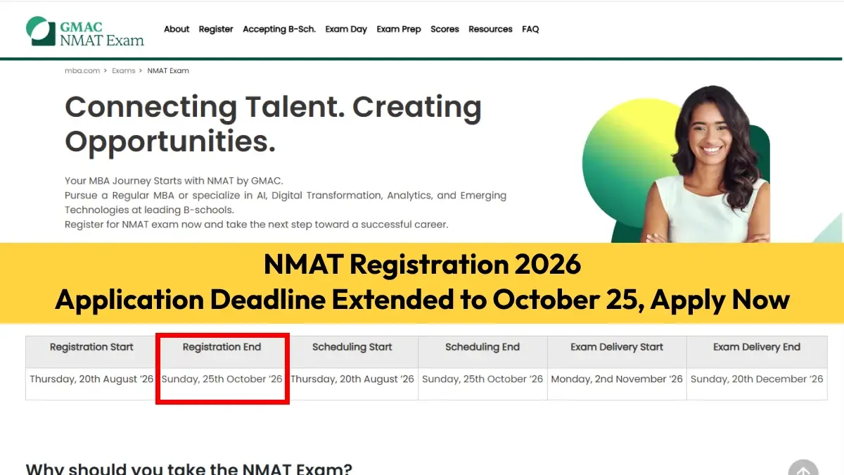 NMAT Registration 2026: Application Deadline Extended to October 25, Apply Now