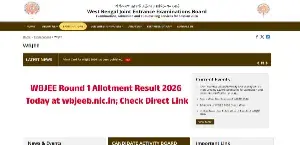 WBJEE Round 1 Allotment Result 2026 Today at wbjeeb.nic.in; Check Direct Link