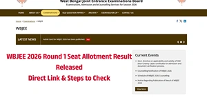 WBJEE 2026 Round 1 Seat Allotment Result Released - Direct Link & Steps to Check