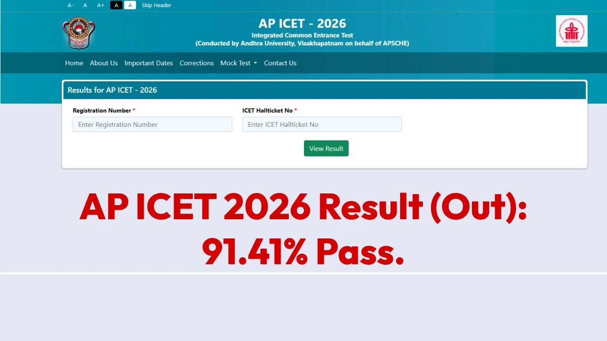 AP ICET 2026 Result (Out): 91.41% Pass; Check Direct Download Link Here