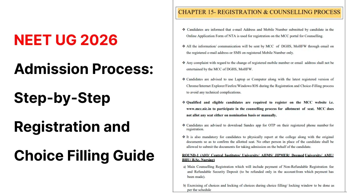 NEET UG 2026 Admission Process: Step-by-Step Registration and Choice Filling Guide