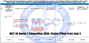 MCC NEET UG Round 2 Counselling 2026: Choice Filling Starts September 3
