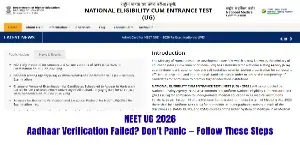 NEET UG 2026: Aadhaar Verification Failed? Don't Panic — Follow These Steps