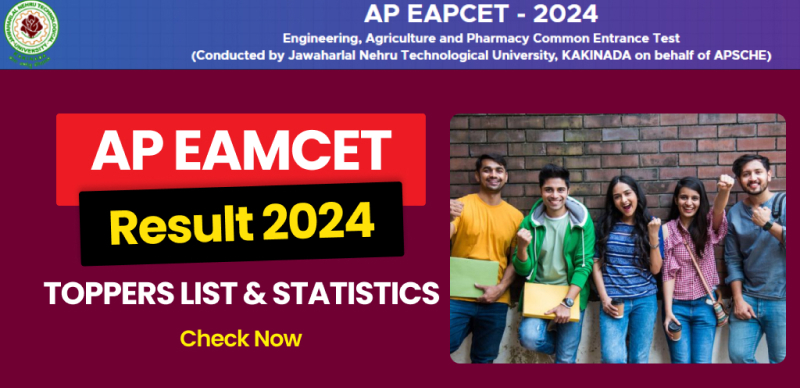 AP EAMCET Results 2024 (Out) : Check Toppers List and Result Full Statistics & More Details