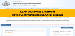 KEAM 2026 Phase 2 Allotment: Option Confirmation Begins, Check Schedule