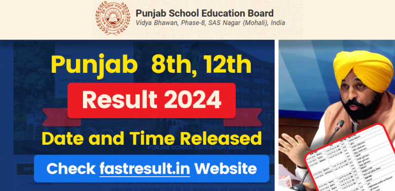 PSEB 8th, 12th Result 2024 Date & Time : Punjab Board 8th, 12th Result 2024 will be Released April 30 (Tomorrow)