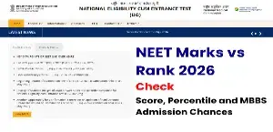 NEET Marks vs Rank 2026: Check Score, Percentile and MBBS Admission Chances