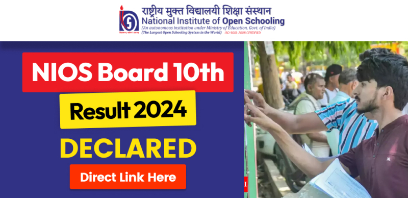 NIOS Class 10th Result 2024 Declared; Download Result Direct Link Here