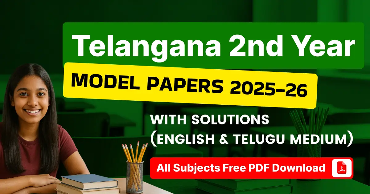 Telangana Inter 2nd Year Model Papers 2026 PDF Download - English and Telugu Medium