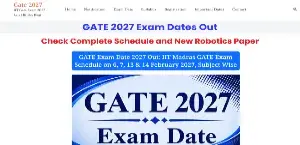 GATE 2027 Exam Dates Out: Check Complete Schedule and New Robotics Paper