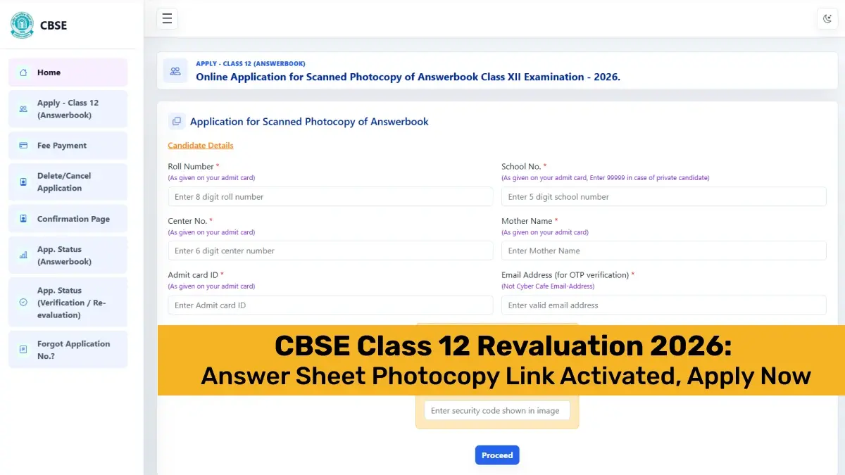 CBSE Class 12 Revaluation 2026: Answer Sheet Photocopy Link Activated, Apply Now