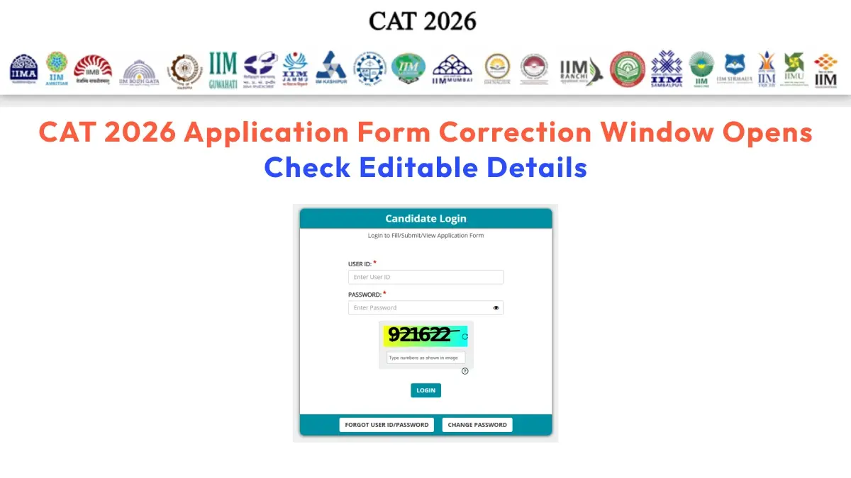 CAT 2026 Application Form Correction Window Opens: Check Editable Details