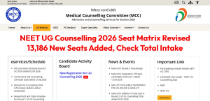 NEET UG Counselling 2026 Seat Matrix Revised: 13,186 New Seats Added, Check Total Intake