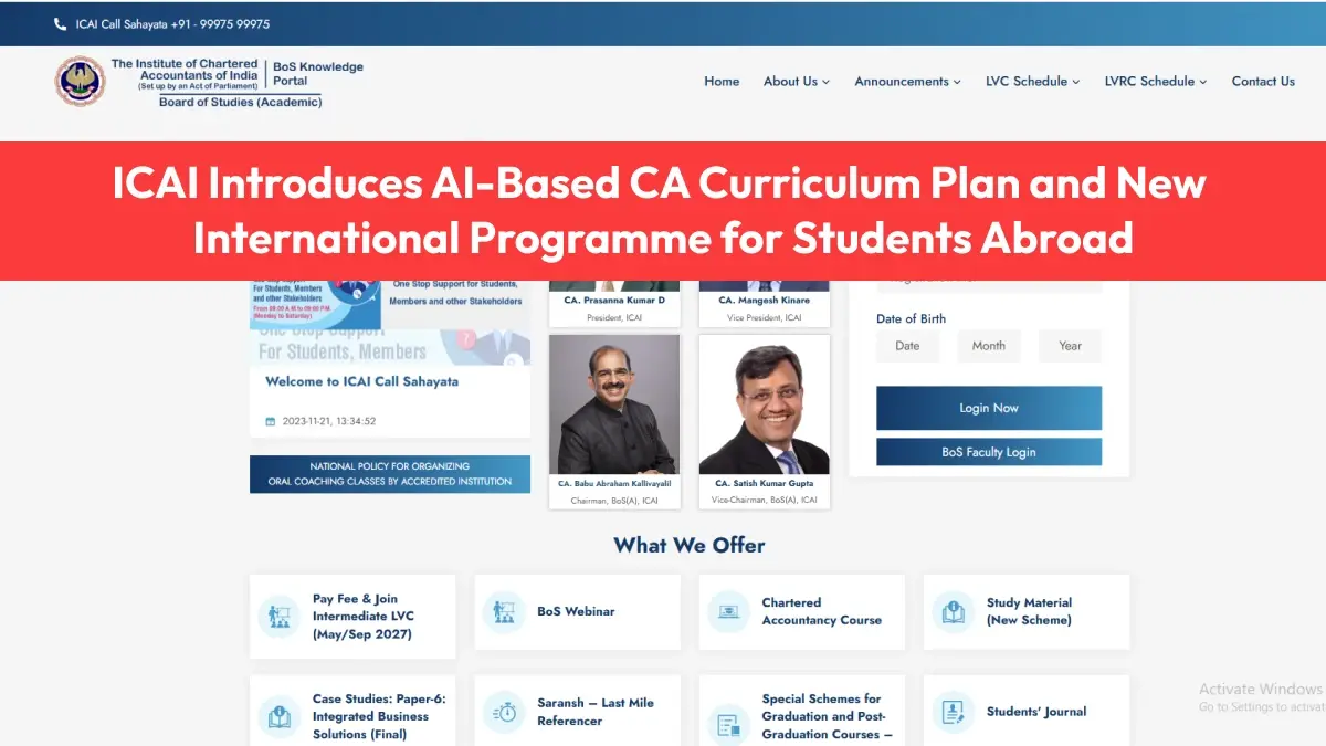 ICAI Introduces AI-Based CA Curriculum Plan and New International Programme for Students Abroad