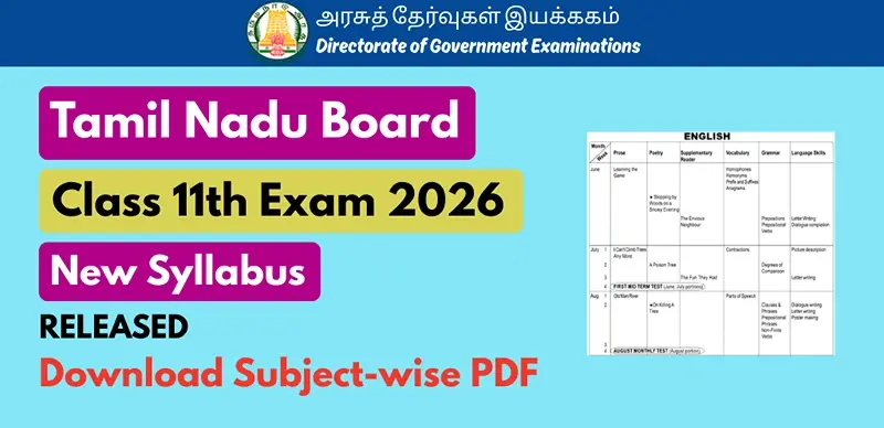 Tamil Nadu Board 11th Syllabus 2025-26 : Subject-Wise Download Free PDF