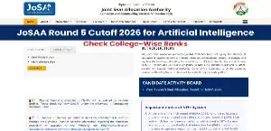 JoSAA Round 5 Cutoff 2026 for Artificial Intelligence: Check College-Wise Ranks