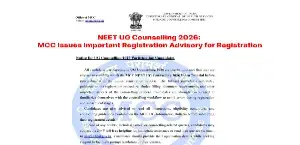 NEET UG Counselling 2026: MCC Issues Important Registration Advisory for Registration