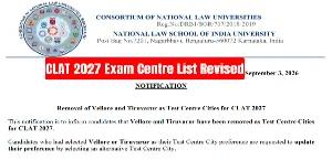 CLAT 2027 Exam Centre List Revised: Vellore & Tiruvarur Removed, Correction Window Open for Candidates
