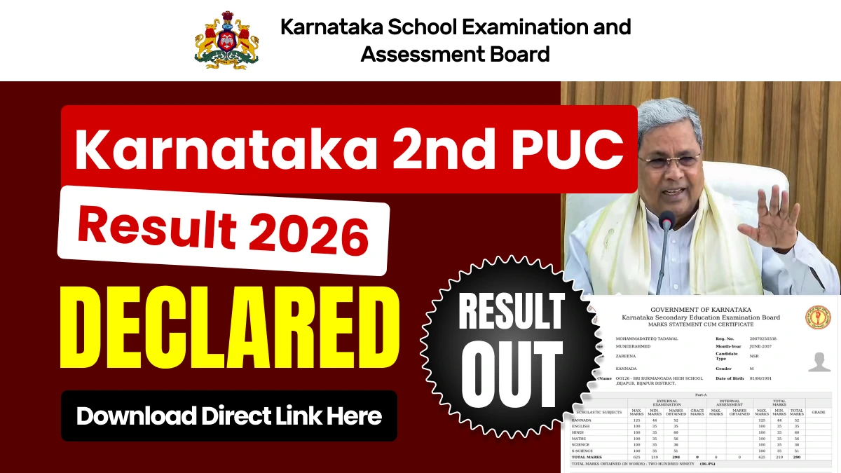 Karnataka 2nd PUC Results 2026 Declared, Download Direct Link Here