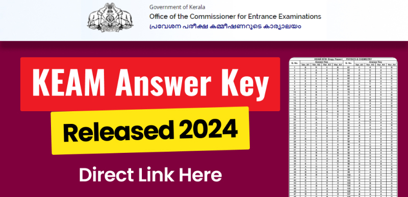 KEAM 2024 Answer Key Released for Engineering, Pharmacy; Challenge by June 13 - Direct Link Here