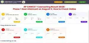 AP EAMCET Counselling Result 2026: Phase 1 Seat Allotment on August 9; How to Check Online
