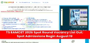 TS EAMCET 2026 Spot Round Vacancy List Out; Spot Admissions Begin August 19