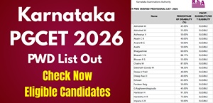 Karnataka PGCET 2026 PWD List: KEA Declares 58 Eligible Candidates — Check Now