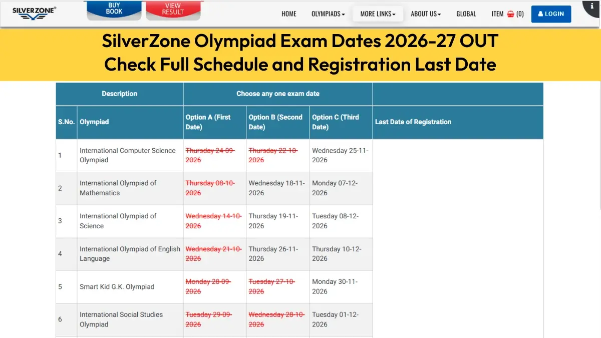 SilverZone Olympiad Exam Dates 2026-27 OUT: Check Full Schedule and Registration Last Date