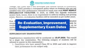 CBSE 12th Result 2026: Re-Evaluation, Improvement, Supplementary Exam Dates — Details Here