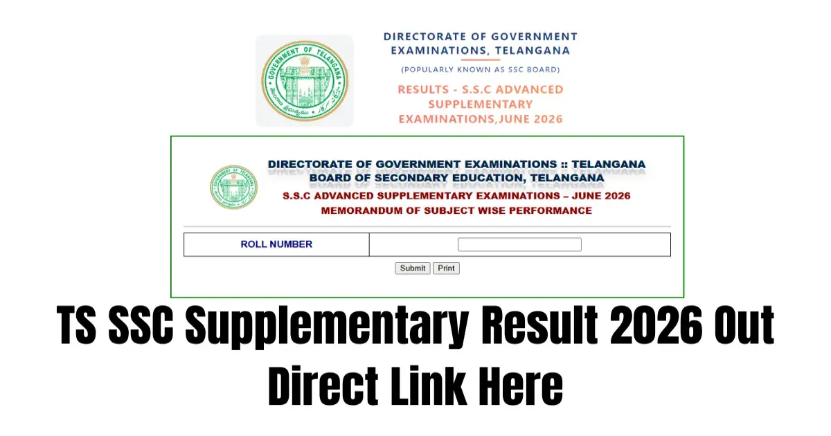 TS SSC Supplementary Result 2026 Out: Name-Wise & Roll Number Check Link