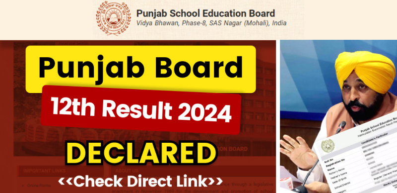 PSEB Punjab Board 12th Results 2024 Link Active; Download Results Direct Link Here