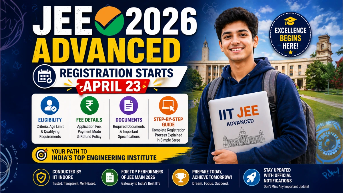 JEE Advanced 2026 Registration Starts April 23 - Eligibility, Fee, Documents & Step-by-Step Guide