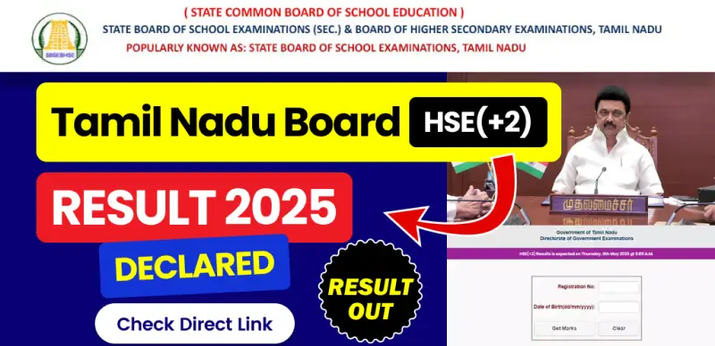 Tamil Nadu +2 Result 2025 Out: 95.03% Pass, Over 3,000 Students Score Full Marks in Maths