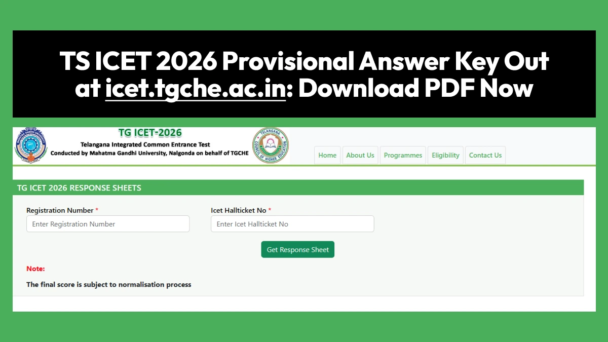 TS ICET 2026 Provisional Answer Key Out at icet.tgche.ac.in: Download PDF Now