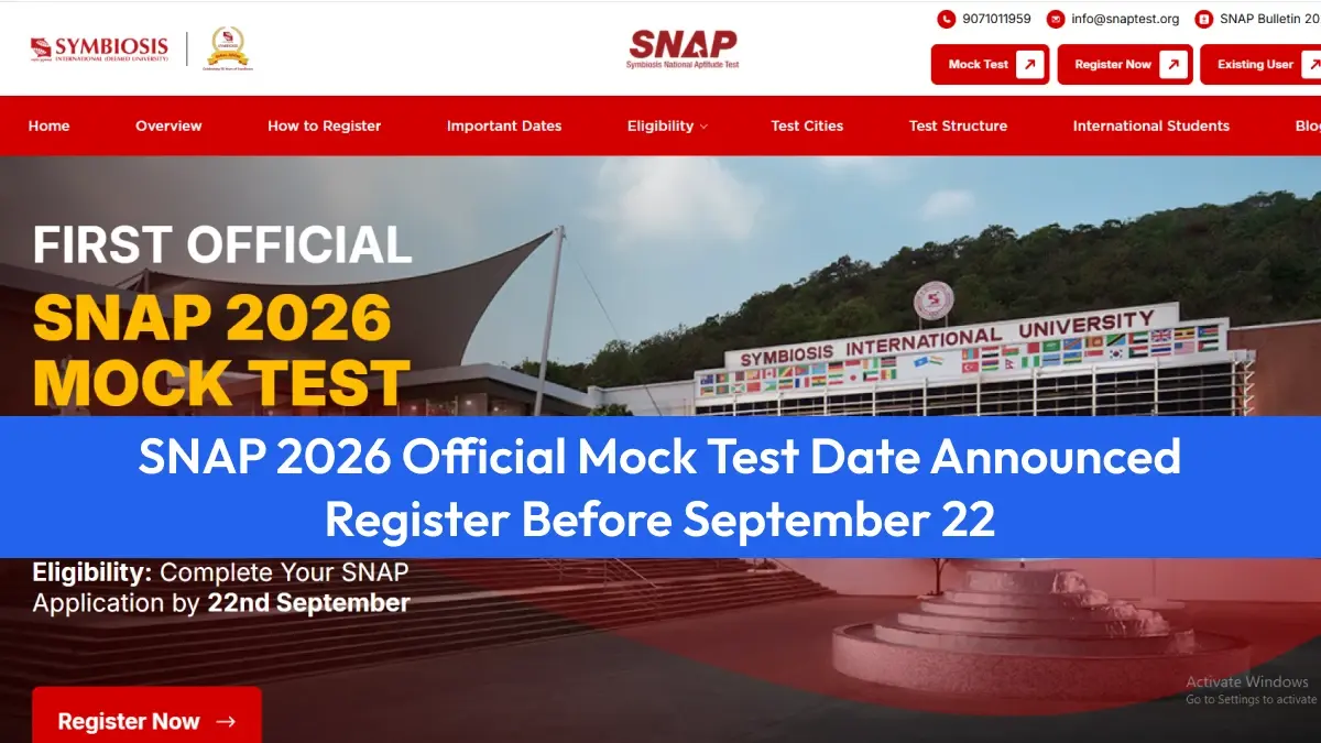 SNAP 2026 Official Mock Test Date Announced: Register Before September 22; Check Full Details