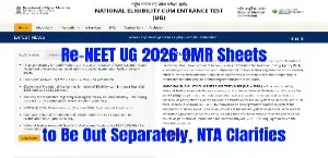 Re-NEET UG 2026 OMR Sheets to Be Out Separately, NTA Clarifies