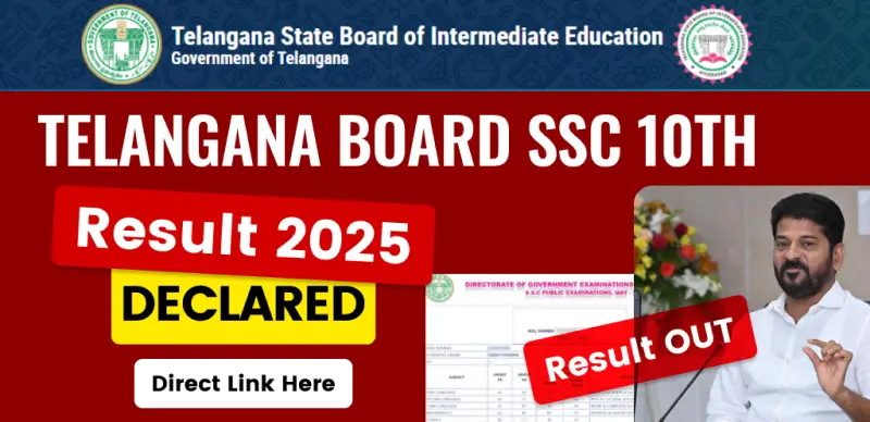 TS SSC Result 2025 (Out) : Telangana Board 10th Result Declared, Direct Link Here