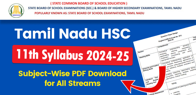 Tamil Nadu HSC 11th Syllabus 2024-25 : Subject-Wise PDF Download for All Streams