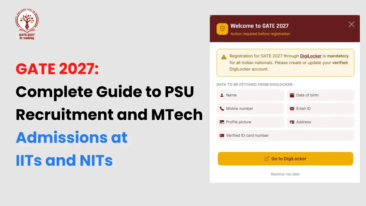 GATE 2027: Complete Guide to PSU Recruitment and MTech Admissions at IITs and NITs