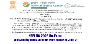 NEET UG 2026 Re-Exam: New Security Rules Students Must Follow on June 21 - Check Full Details